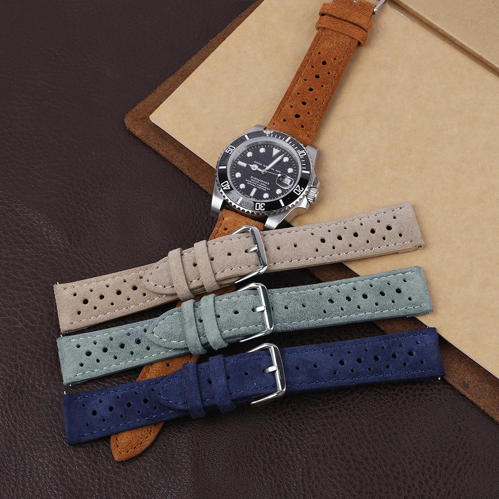 Suede Strap Watch - Suede Leather Watch Band 18mm 19mm