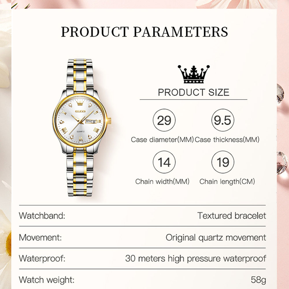 OLEVS 5563 New Fashion Women Q - Stainless Bracelet Diver recensie en prijs