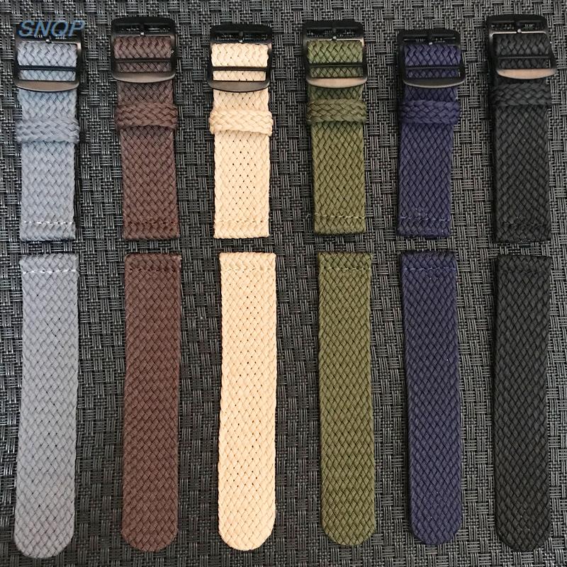 20mm 22mm Black Navy solid col - Perlon Strap Woven recensie en prijs