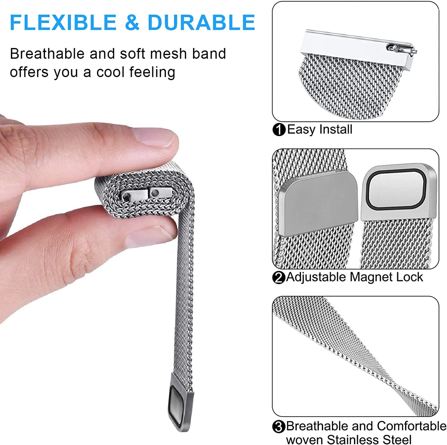 20mm 22mm Milanese Loop Strap  - Milanese Loop Magnetic recensie en prijs