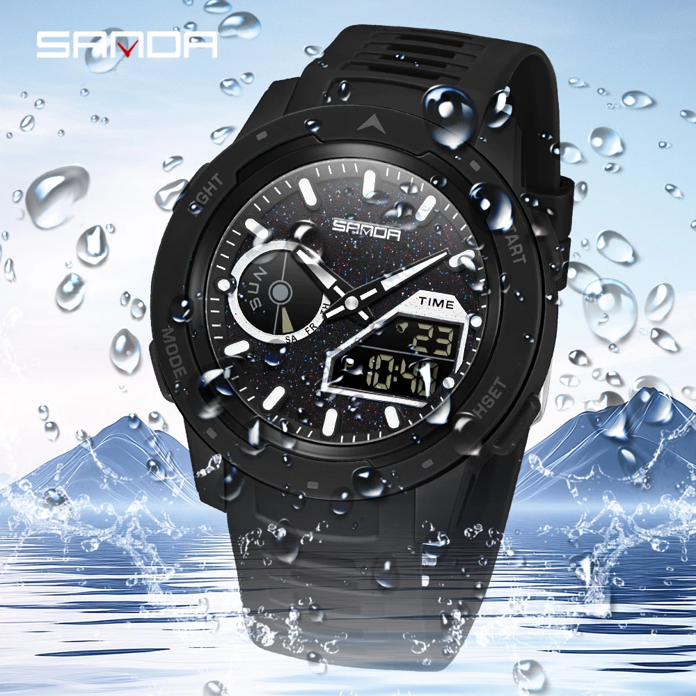 SANDA new men's fluorescent wa - Rubber Strap Diver recensie en prijs