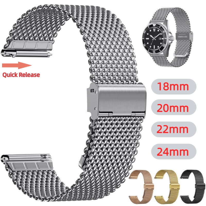 18mm 20mm 22mm 24mm Bands Univ - Mesh Strap Metal recensie en prijs