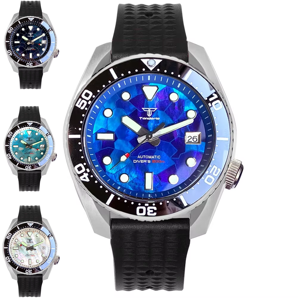 Tandorio 42.5mm Japan NH35A Au - Rubber Strap Diver recensie en prijs