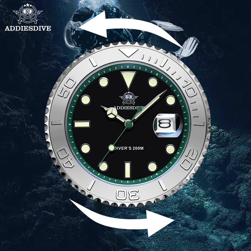 ADDIESDIVE Rotatable Ceramic B - Rubber Strap Diver recensie en prijs