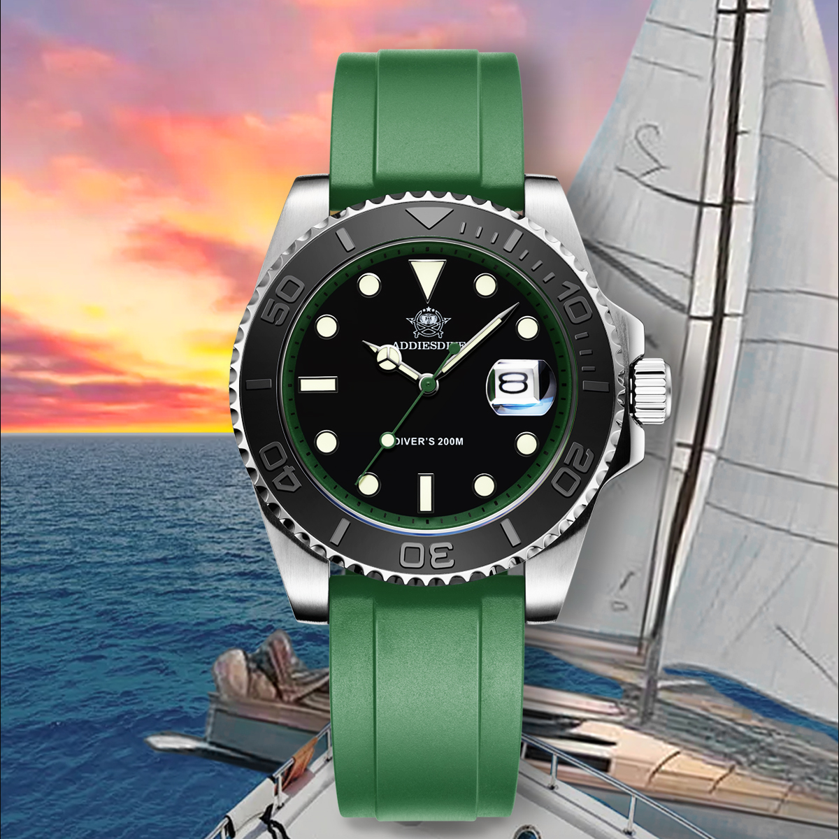 ADDIESDIVE Rotatable Ceramic B - Rubber Strap Diver recensie en prijs