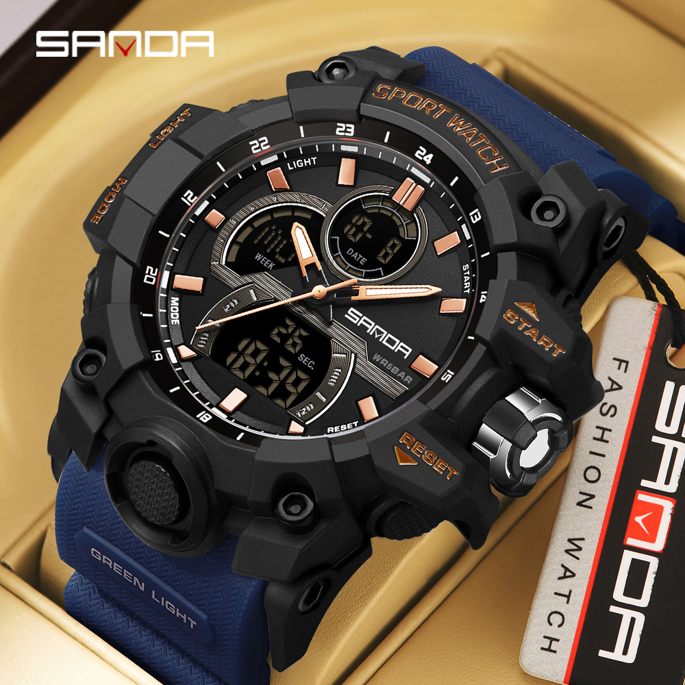 SANDA 6198 Men's Electronic Wa - Rubber Strap Diver recensie en prijs