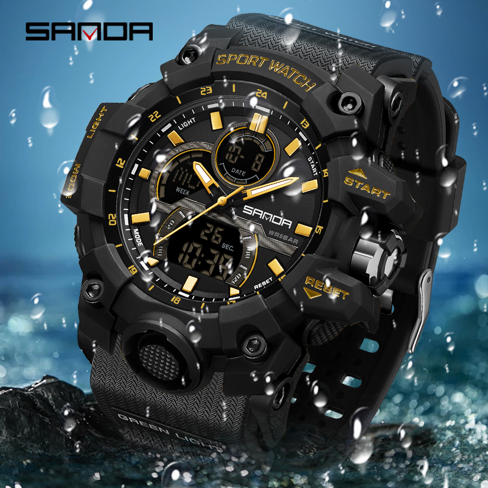 SANDA 6198 Men's Electronic Wa - Rubber Strap Diver recensie en prijs