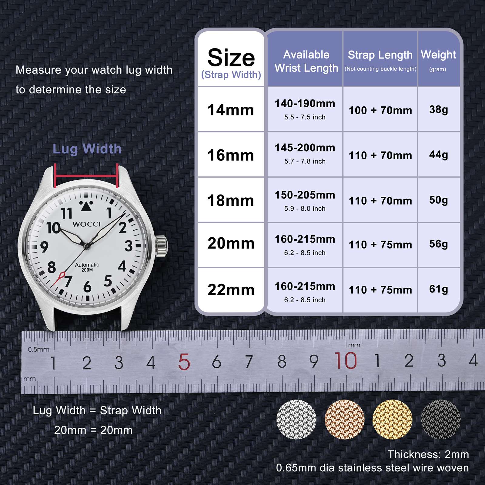 WOCCI Elite Metal Watch Band,  - Mesh Strap Metal recensie en prijs