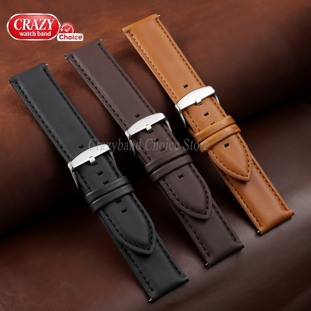 Oil Wax Cowhide Watch Band 18m - Leather Strap Quick Release recensie en prijs