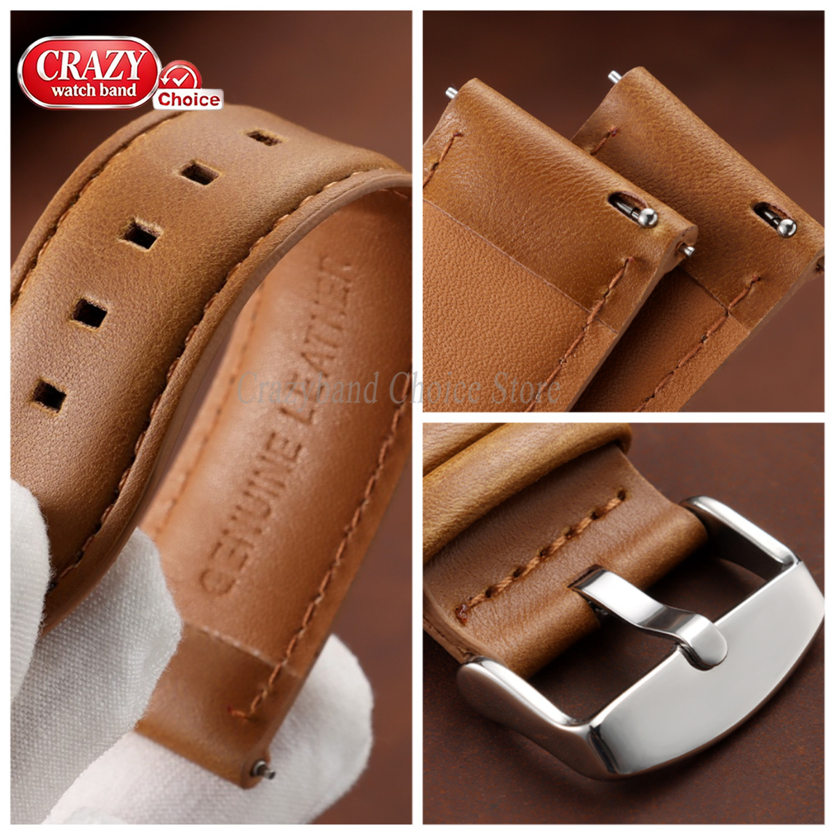 Oil Wax Cowhide Watch Band 18m - Leather Strap Quick Release recensie en prijs