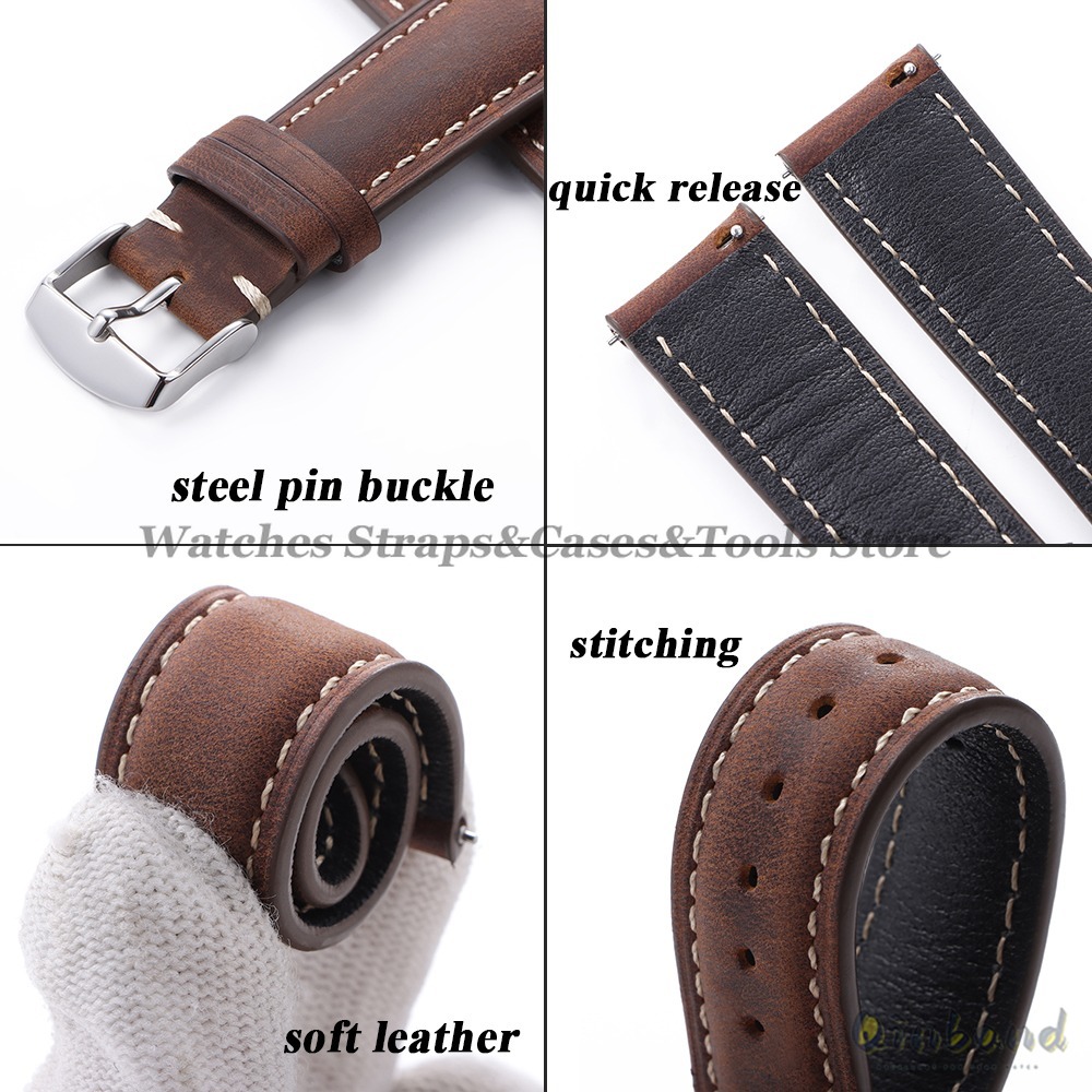 Vintage Cowhide Leather Watch  - Leather Strap Quick Release recensie en prijs