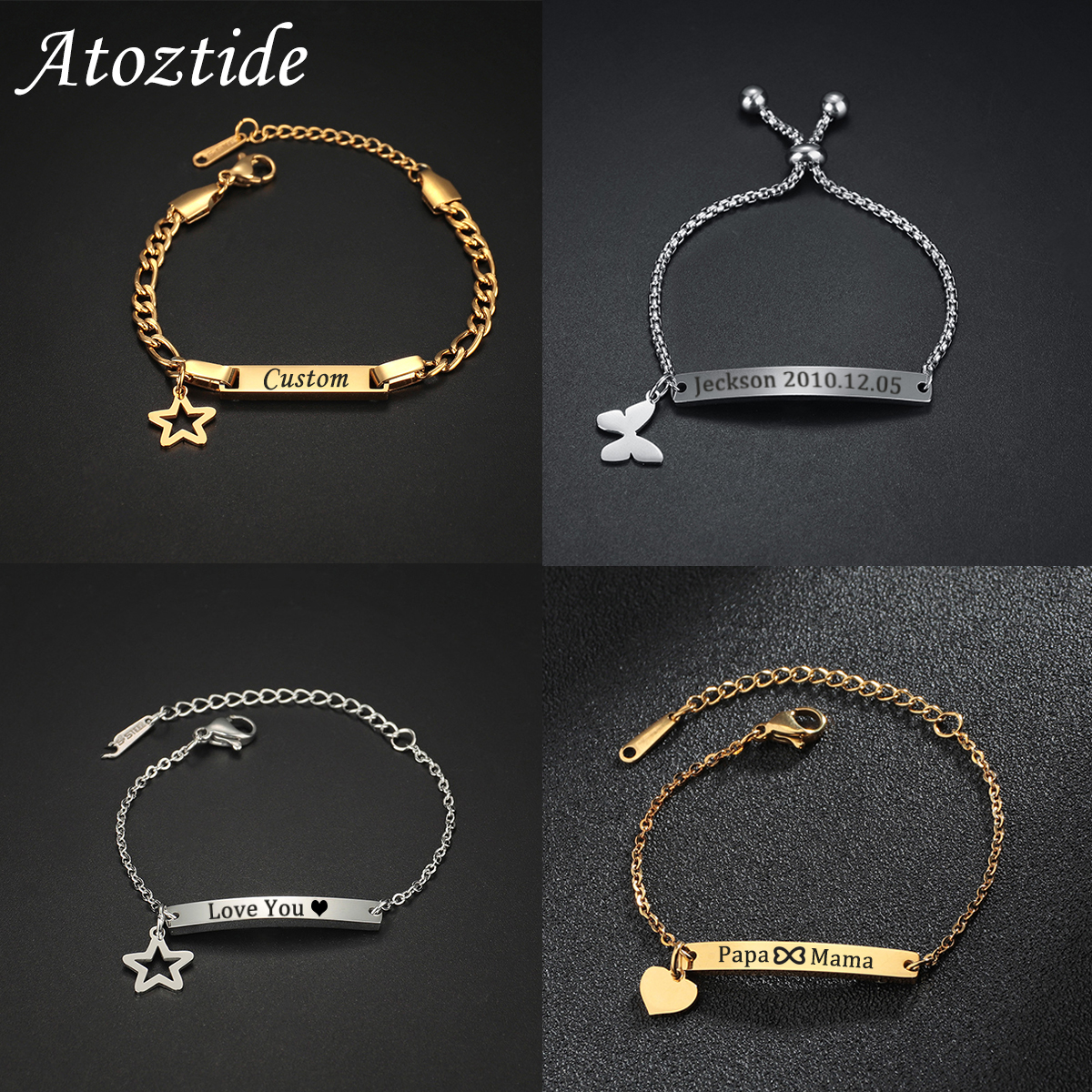 Atoztide Personalized Engrave  - Butterfly Clasp Deployant recensie en prijs