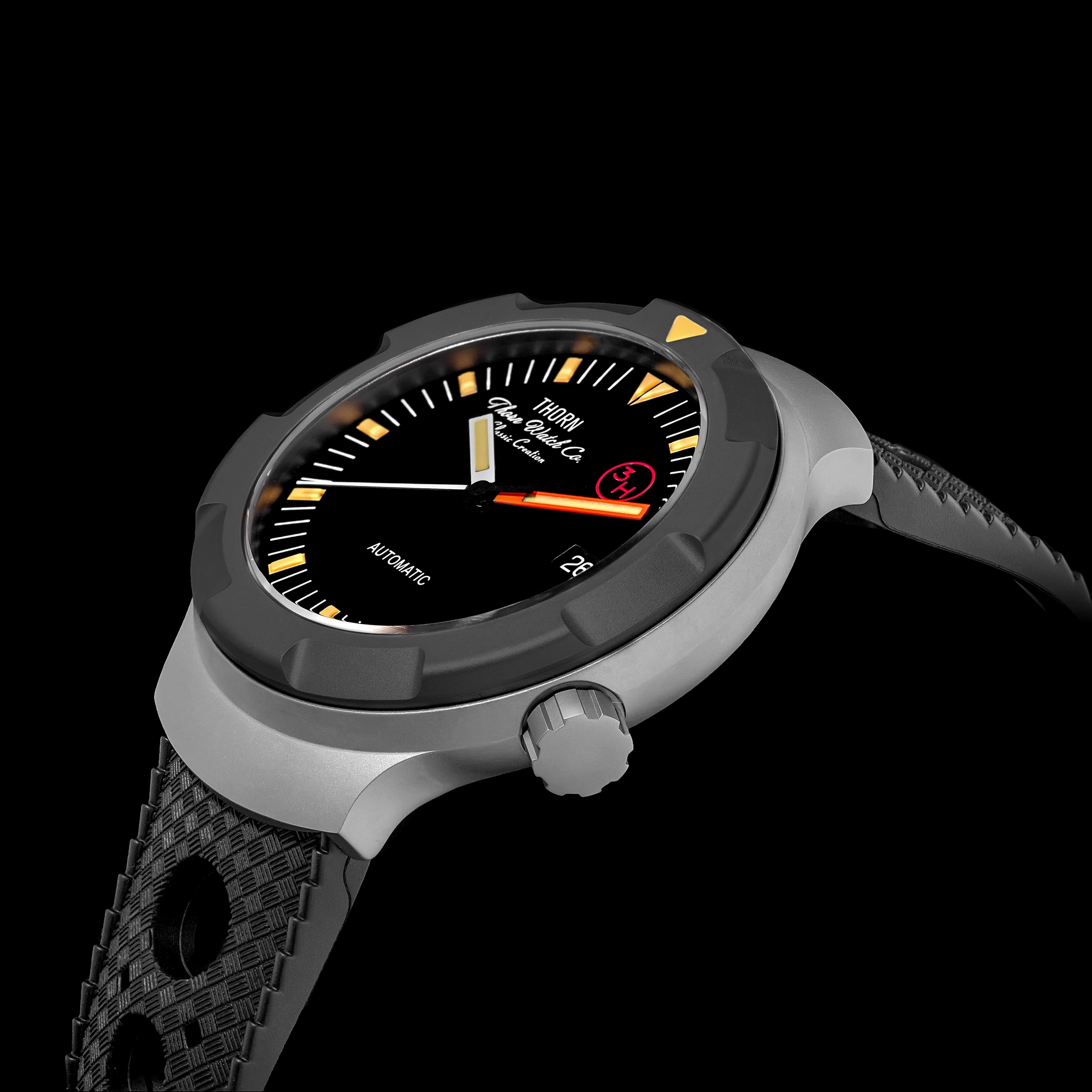 Thorn 42mm Men's Retro Titaniu - Rubber Strap Diver recensie en prijs